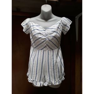 Womens Junior Size M Romper Short Set Off Shoulder